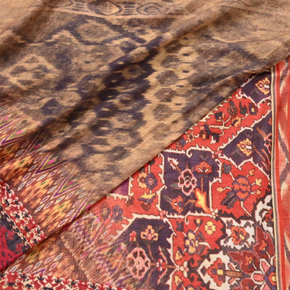 Vintage Multi Saree Artificial Silk Digital Printed Sari Sewing 6yd Craft Fabric Soft Floral Crafting Dress Making Crafting Quilting Upcycle