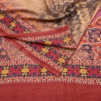 Vintage Multi Saree Artificial Silk Digital Printed Sari Sewing 6yd Craft Fabric Soft Floral Crafting Dress Making Crafting Quilting Upcycle