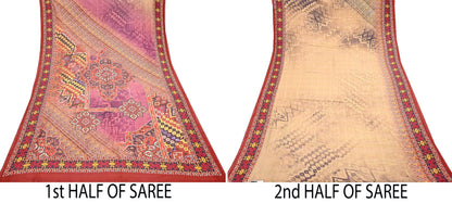 Vintage Multi Saree Artificial Silk Digital Printed Sari Sewing 6yd Craft Fabric Soft Floral Crafting Dress Making Crafting Quilting Upcycle