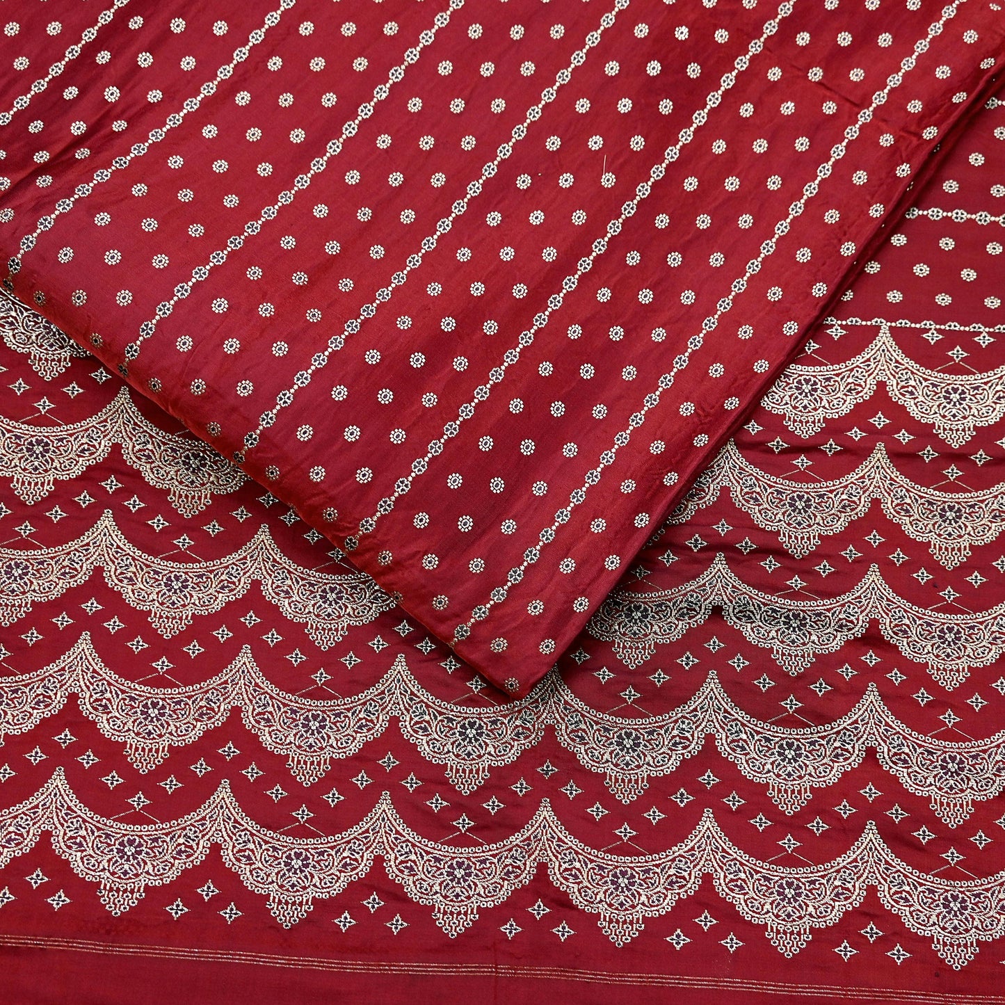 Indian Vintage Heavy Bridal Sari Maroon Pure Satin Silk Woven Banarasi Sarees Zari 5Yd Wedding Dress making Crafting Craft Fabric Quilting