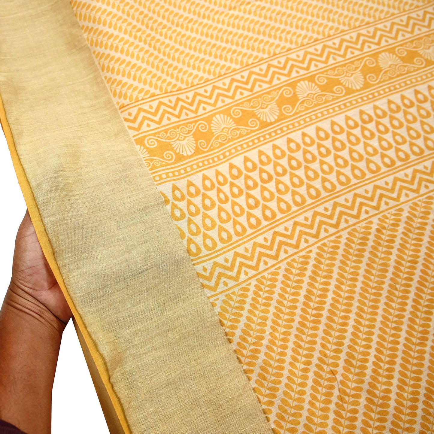 Indian Vintage Heavy Sari Beige & Yellow Pure Khadi Silk Handloom Saree Craft Fabric 5yd Ethnic Wear Dress making For Crafting Quilting