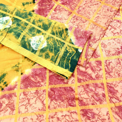 Indian Vintage Multi Saree Pure Cotton Bandhani Print Woven Sari Craft Soft Fabric 5Yd Sewing Sarong Wrap Boho Abstract Design