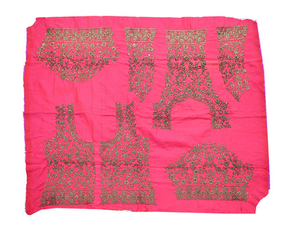 Indian party wear Rani Pink & Peach Net Raw silk Hand Embroidered Semi Stitched Lehenga Set of 3pcs Bollywood style wedding wear