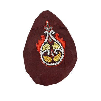 Indian Vintage Hand Embroidered 10 Pcs Rare Appliques Brown Pure Crepe silk Applique VERY OLD ANTIQUE Snippets Remnants Craft Journals