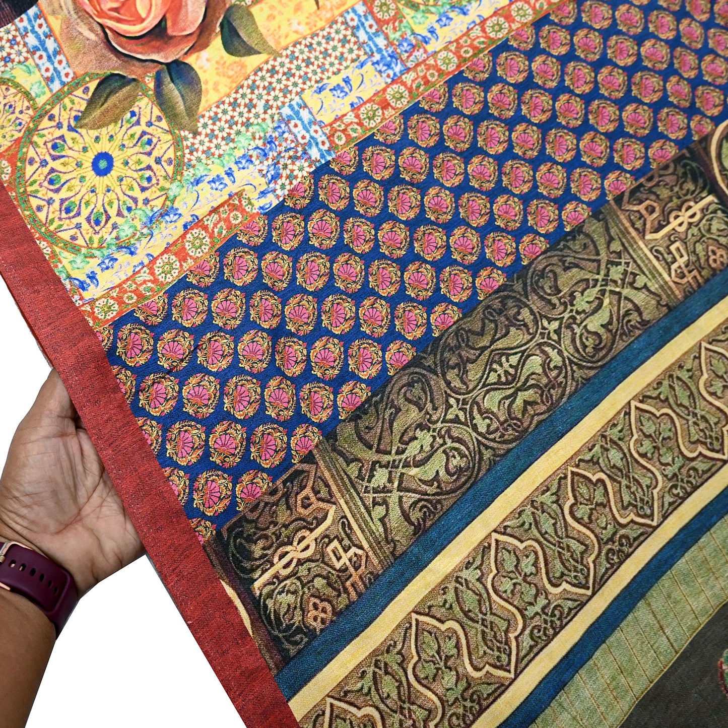 Indian Vintage Saree Green Artificial silk Digital Printed Sari Fabric 6yd Sewing Soft Craft Fabric Dressmaking Dress Designing Quilting