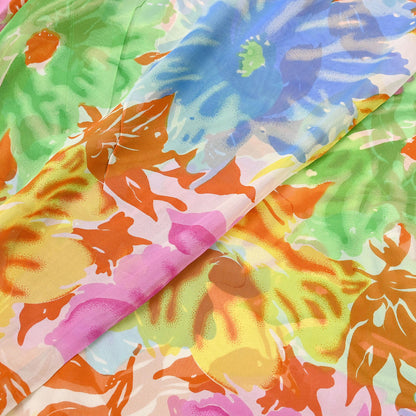 Women Vintage Sari Multi Pure Georgette Silk Printed Saree Craft Fabric Sewing 6Yard Soft Light Dress Making Floral Dress making Crafting