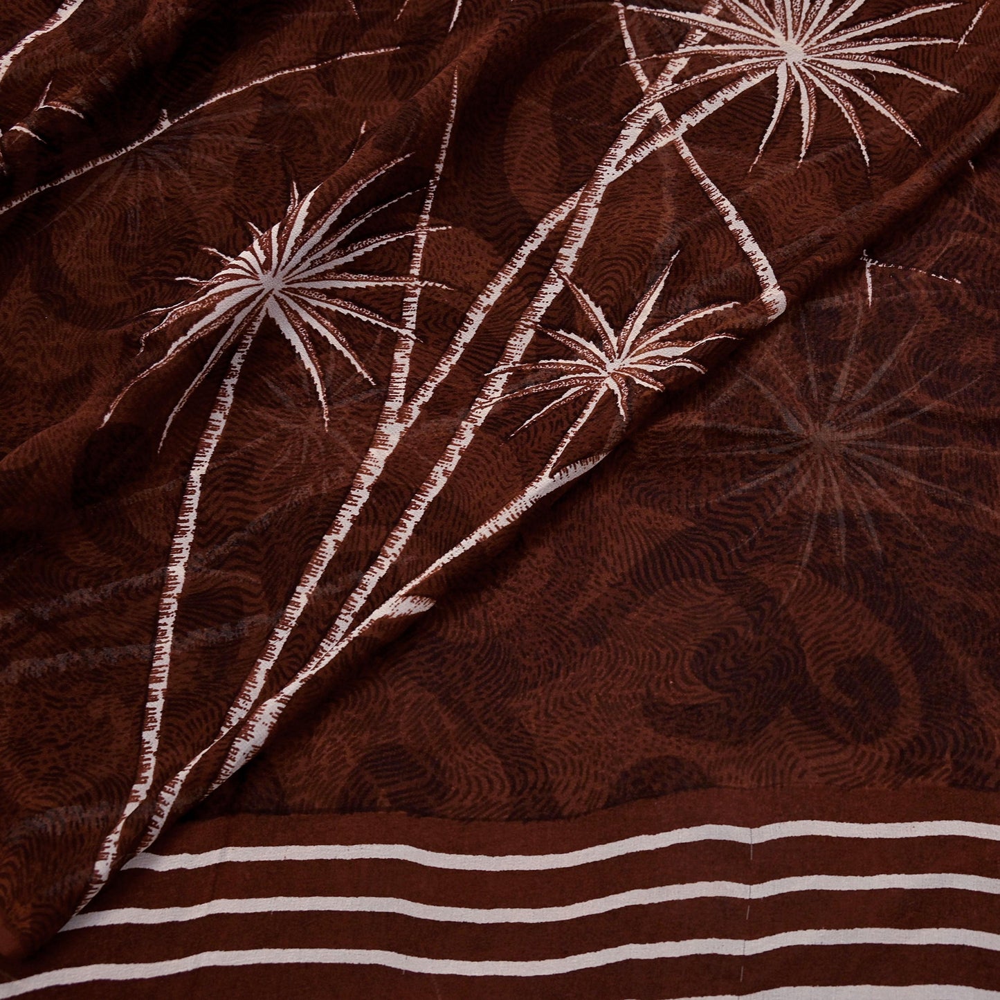 Indian Vintage Sari Maroon Pure Georgette Silk Printed Sarees 5Yd Craft Fabric Sewing Soft Light Dress Making/ Designing Quilting Crafting