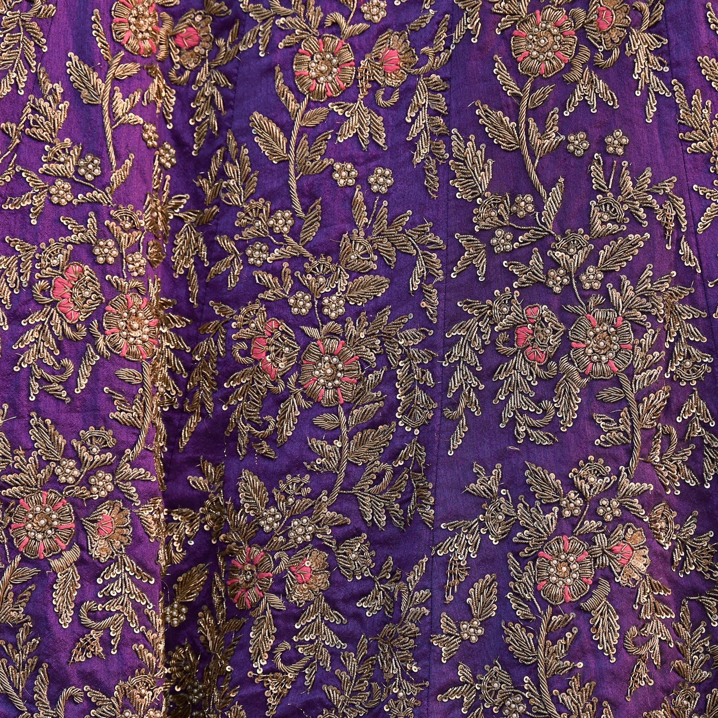 Indian Heavy Purple Hand Embroidered Semi Stitched Lehenga/Skirt Bridal Wear Zardozi/ Dabka Bollywood skirt party wear