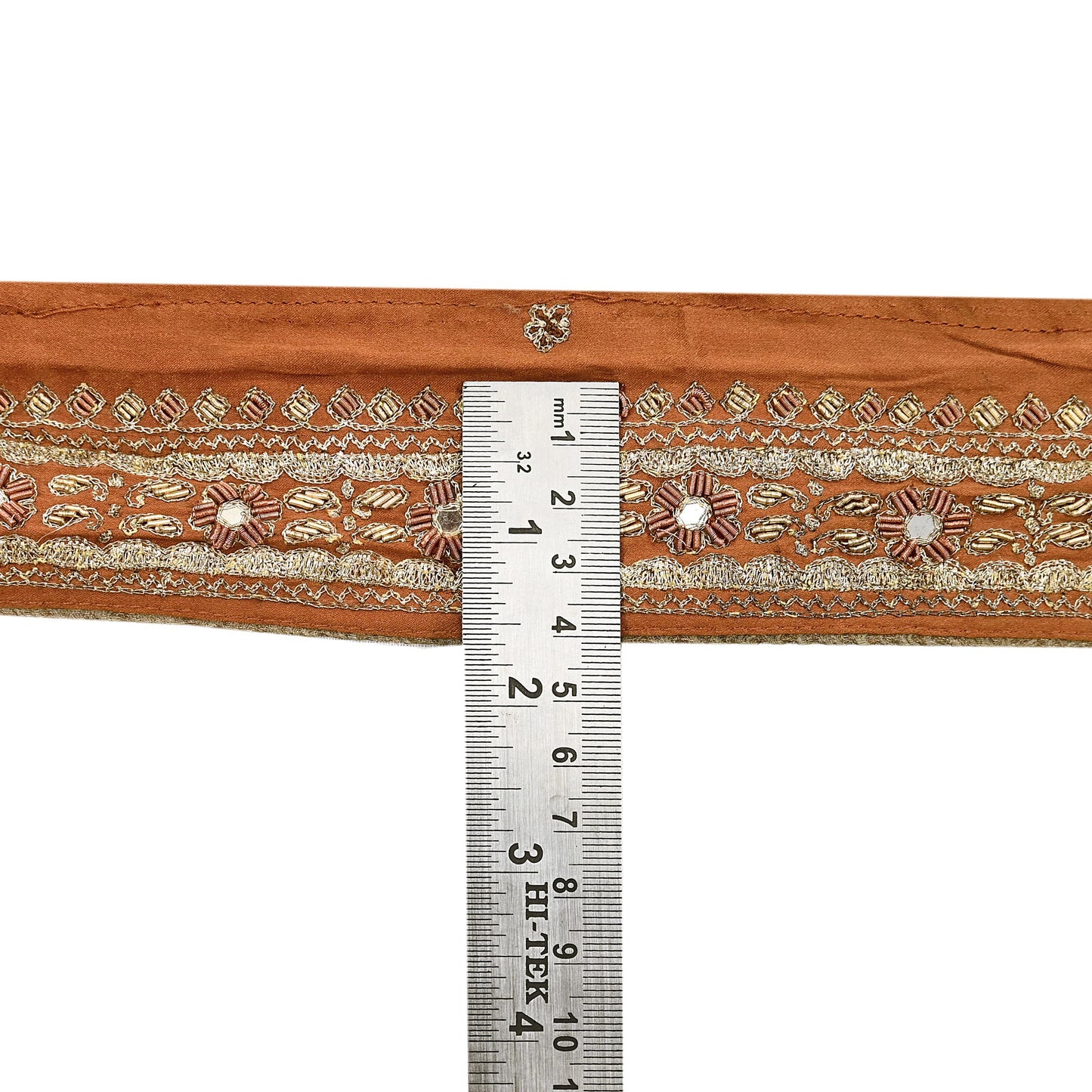 Indian Vintage Sari Border Pure Satin Silk Hand Embroidered 1yd Craft Trim Lace Sewing Sari Ribbon Recycled Dress making Zardozi