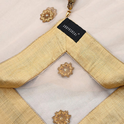 Indian Vintage Heavy Dupatta Blue Net Long Stole Hand Embroidered By Designer Sabyasachi Scarves Zardozi Bridal Veil