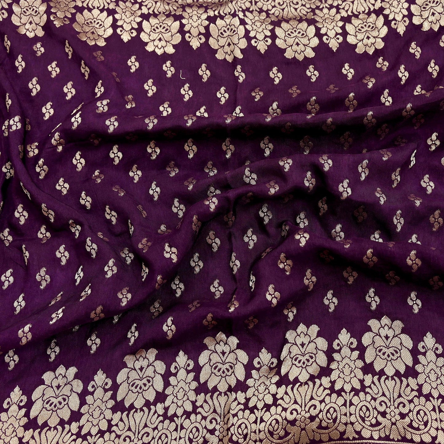 Indian Vintage Purple Dupatta Long Stole Blend silk Woven Banarasi Scarves Veil Scarf Wrap Hippie Boho Soft Floral