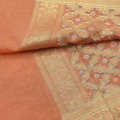 Indian Vintage Green & Orange Dupatta Long Stole Cotton Woven Bandhani Veil Scarves soft Boho Wrap Hijab
