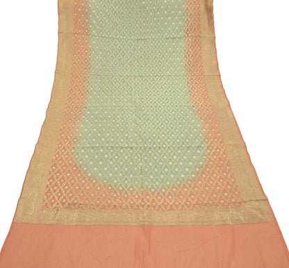 Indian Vintage Green & Orange Dupatta Long Stole Cotton Woven Bandhani Veil Scarves soft Boho Wrap Hijab