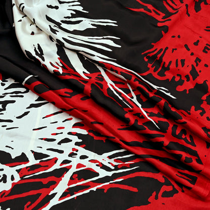 Indian Vintage Saree Black Satin Printed Sari 6yd Sewing Floral Soft Craft Fabric Dressmaking For Crafting Quilting Upcycle