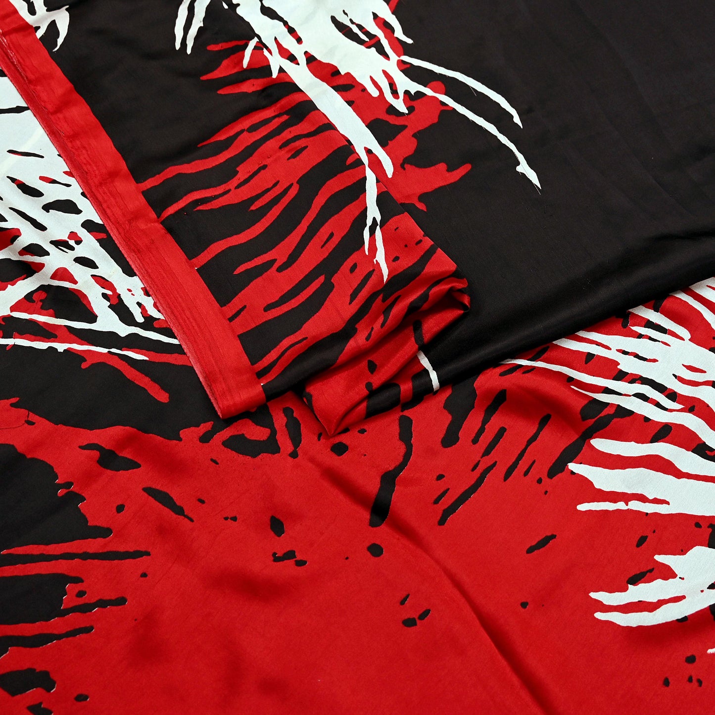 Indian Vintage Saree Black Satin Printed Sari 6yd Sewing Floral Soft Craft Fabric Dressmaking For Crafting Quilting Upcycle