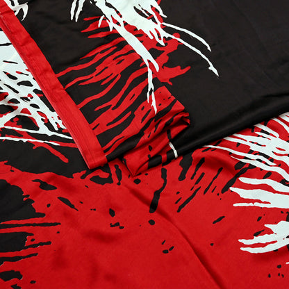 Indian Vintage Saree Black Satin Printed Sari 6yd Sewing Floral Soft Craft Fabric Dressmaking For Crafting Quilting Upcycle