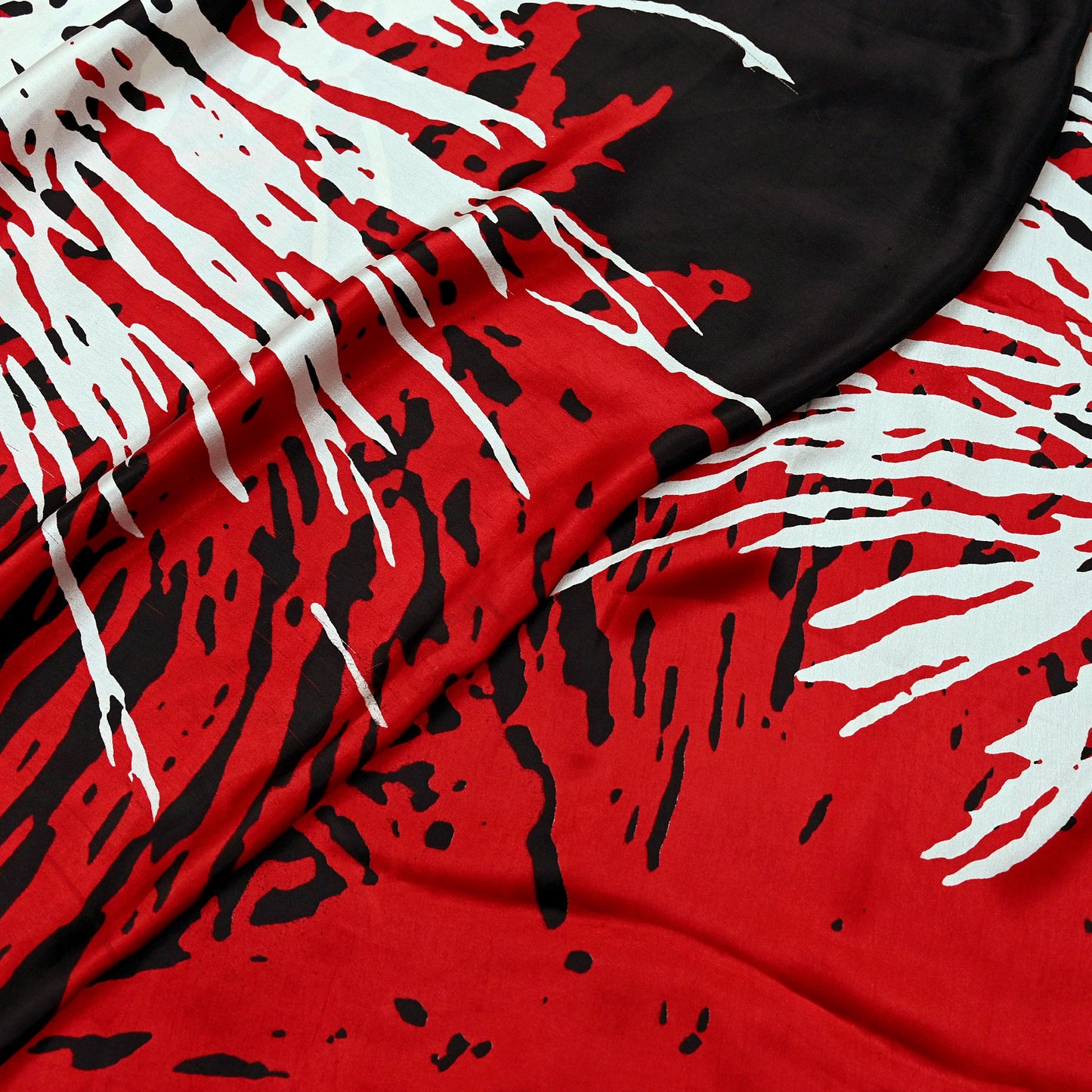 Indian Vintage Saree Black Satin Printed Sari 6yd Sewing Floral Soft Craft Fabric Dressmaking For Crafting Quilting Upcycle