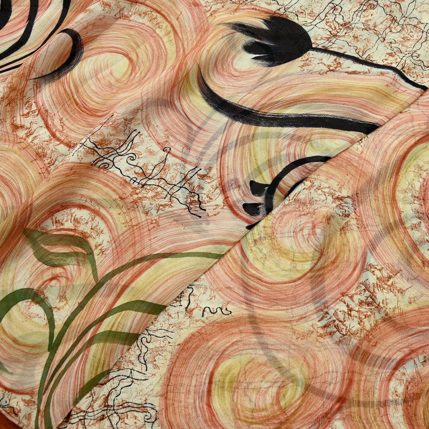Women Indian Vintage Sari Ivory Pure Georgette Silk Printed Sarees Craft Fabric Sewing 5Yd Soft Dress Making Quilting Crafting