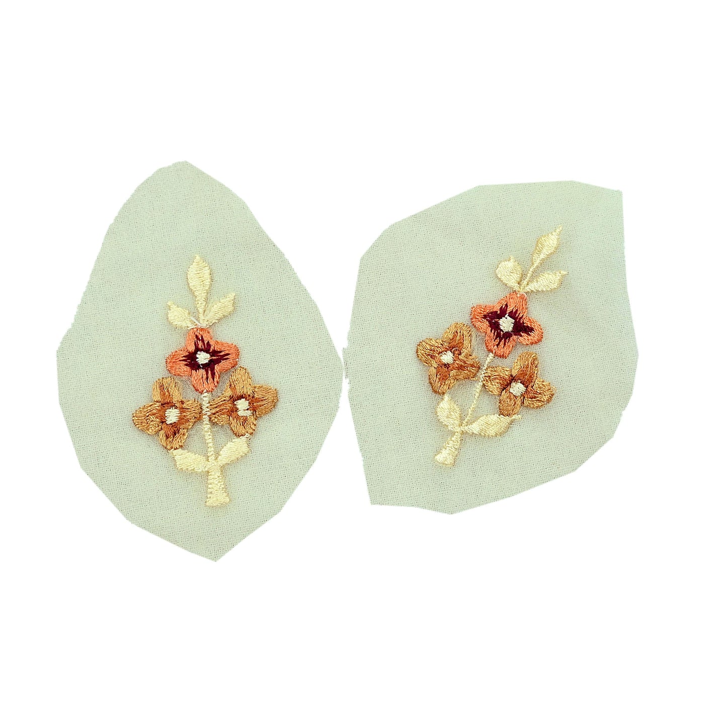 Indian Vintage Yellow Georgette Rare Appliques - set of 10 Embroidered VERY OLD ANTIQUE Snippets Remnants Craft Journals