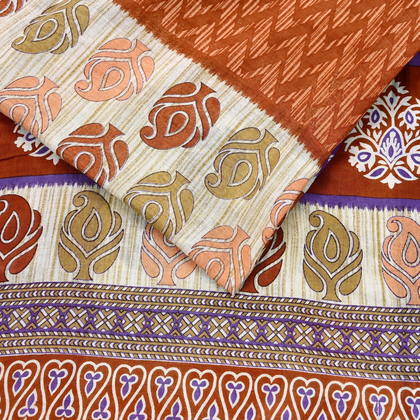 Indian Vintage Multi Saree Printed 100% Pure Cotton Sari Craft Fabric Soft 5Yd Sewing Sarong Wrap Boho Dress Making Quilting Crafting