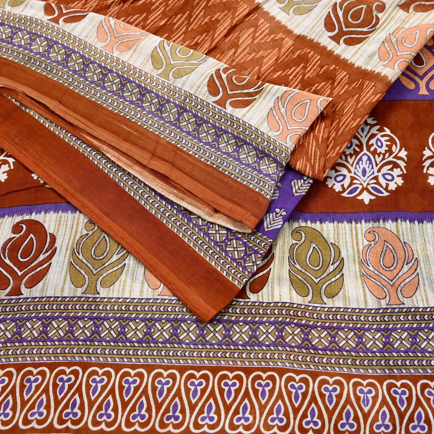 Indian Vintage Multi Saree Printed 100% Pure Cotton Sari Craft Fabric Soft 5Yd Sewing Sarong Wrap Boho Dress Making Quilting Crafting