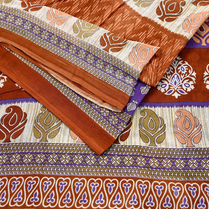 Indian Vintage Multi Saree Printed 100% Pure Cotton Sari Craft Fabric Soft 5Yd Sewing Sarong Wrap Boho Dress Making Quilting Crafting