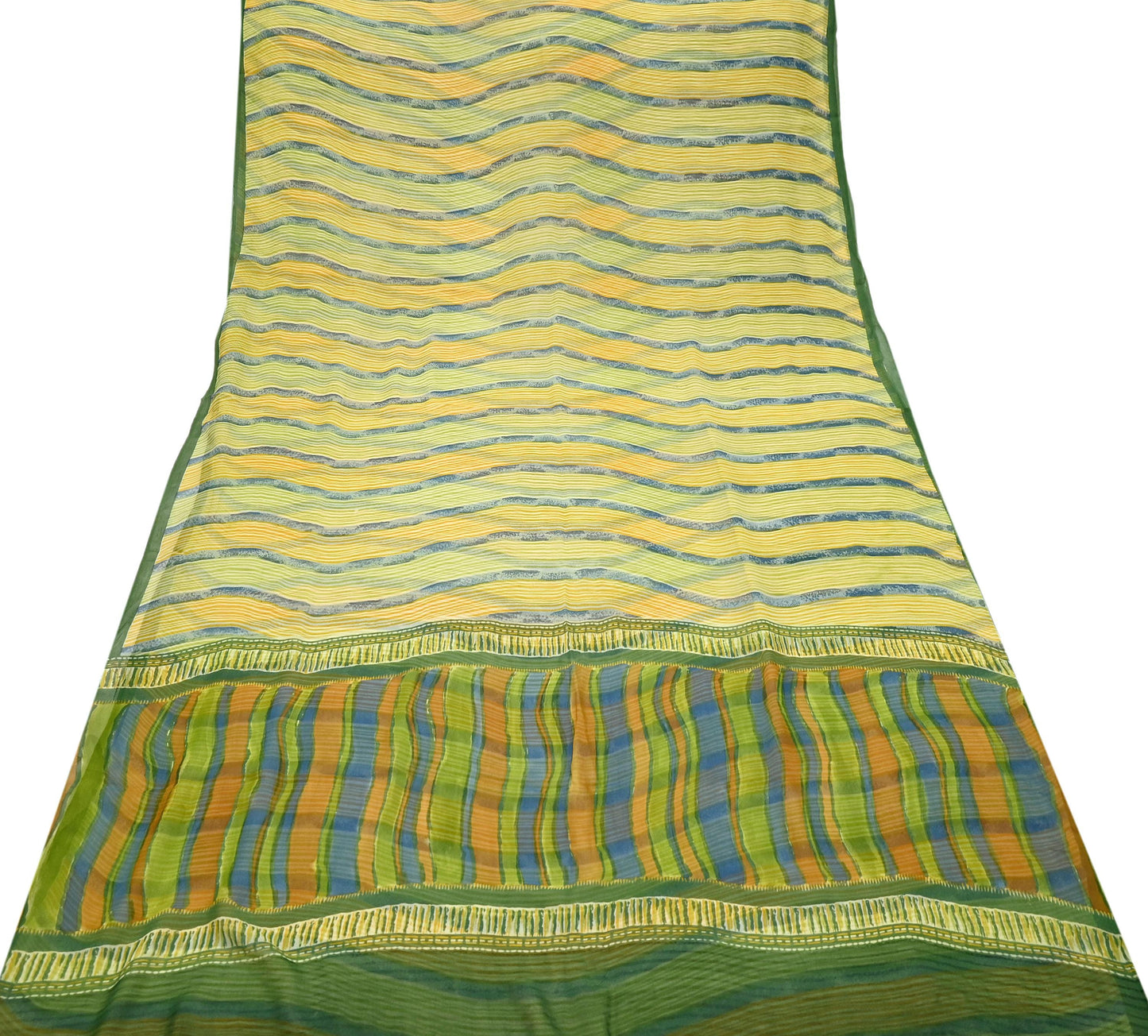 Women Vintage Sari Multi Pure Georgette Silk Printed Saree Craft Fabric Sewing 6Yard Soft Light Dress Making Floral Dress making Crafting