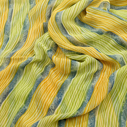 Women Vintage Sari Multi Pure Georgette Silk Printed Saree Craft Fabric Sewing 6Yard Soft Light Dress Making Floral Dress making Crafting