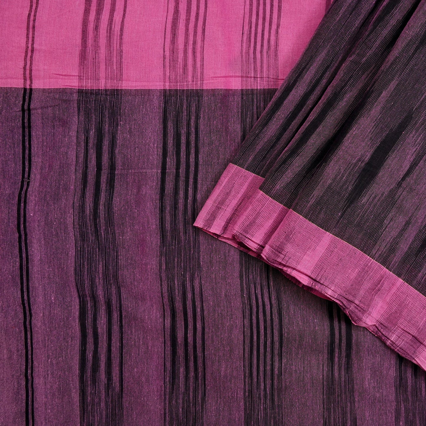 Indian Vintage Sari Pink Woven 100% Pure Cotton Sarees Craft Fabric 5Yd Stripes Upcycle Quilting Crafting Dress making Upcycle Boho Wrap