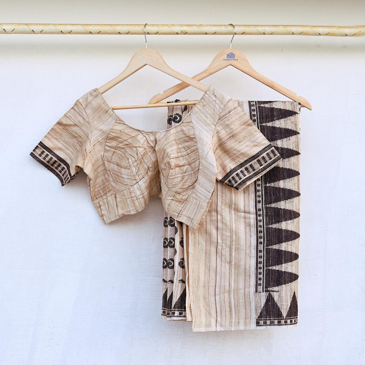 Indian Vintage Beige Saree Pure Khadi Silk Handloom Embroidered  Sari Craft Fabric 5yd Ethnic Wear Border Dress making Upcycle with Blouse