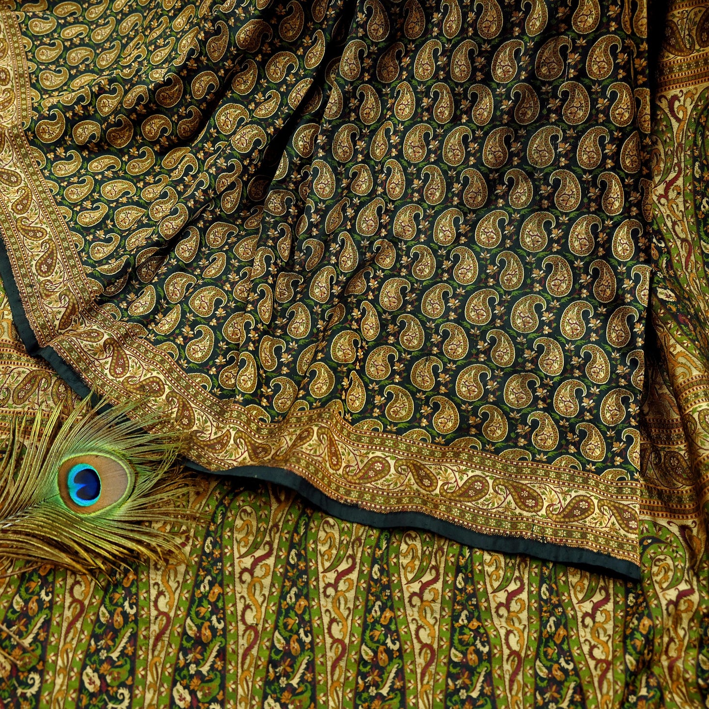 Vintage Heavy Black Sarees Pure Silk Hand Woven Sari Craft Fabric 5Yd Sewing Soft Ethnic Zari Dress Making Wedding Sari