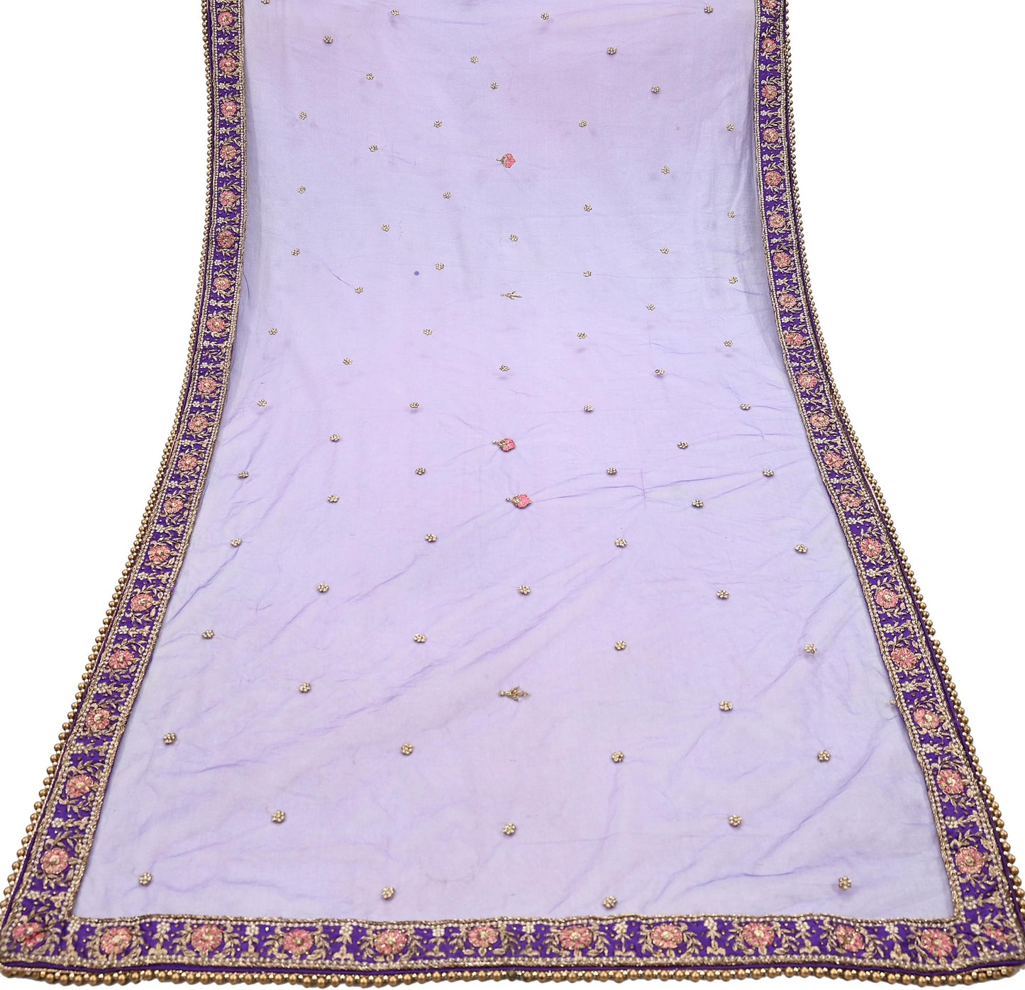 Indian party wear Purple Net Raw silk Hand Embroidered Semi Stitched Lehenga Set of 3pcs Bollywood style wedding wear