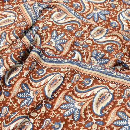 Indian Vintage Saree Brown & Gray Moss Crepe Printed Sari 5 Yards Floral Soft Fabric for Sewing, Dressmaking, Crafting, Quilting