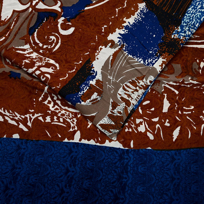 Indian Vintage Sari Multi Pure Crepe Silk Printed Saree 6yard Sewing Ethnic Wrap Craft Fabric Dressmaking Crafting Upcycle Quilting