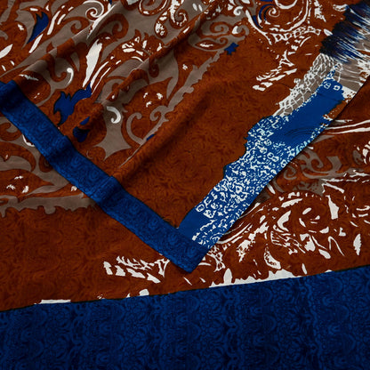 Indian Vintage Sari Multi Pure Crepe Silk Printed Saree 6yard Sewing Ethnic Wrap Craft Fabric Dressmaking Crafting Upcycle Quilting