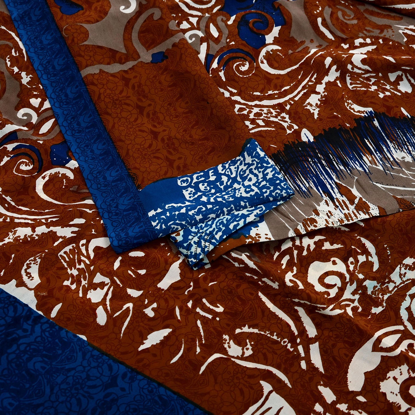 Indian Vintage Sari Multi Pure Crepe Silk Printed Saree 6yard Sewing Ethnic Wrap Craft Fabric Dressmaking Crafting Upcycle Quilting