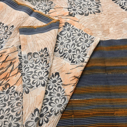 Indian Vintage Sari Multi Pure Crepe Silk Printed Saree 5yard Sewing Floral Soft Craft Fabric Wrap Crafting Quilting Upcycle