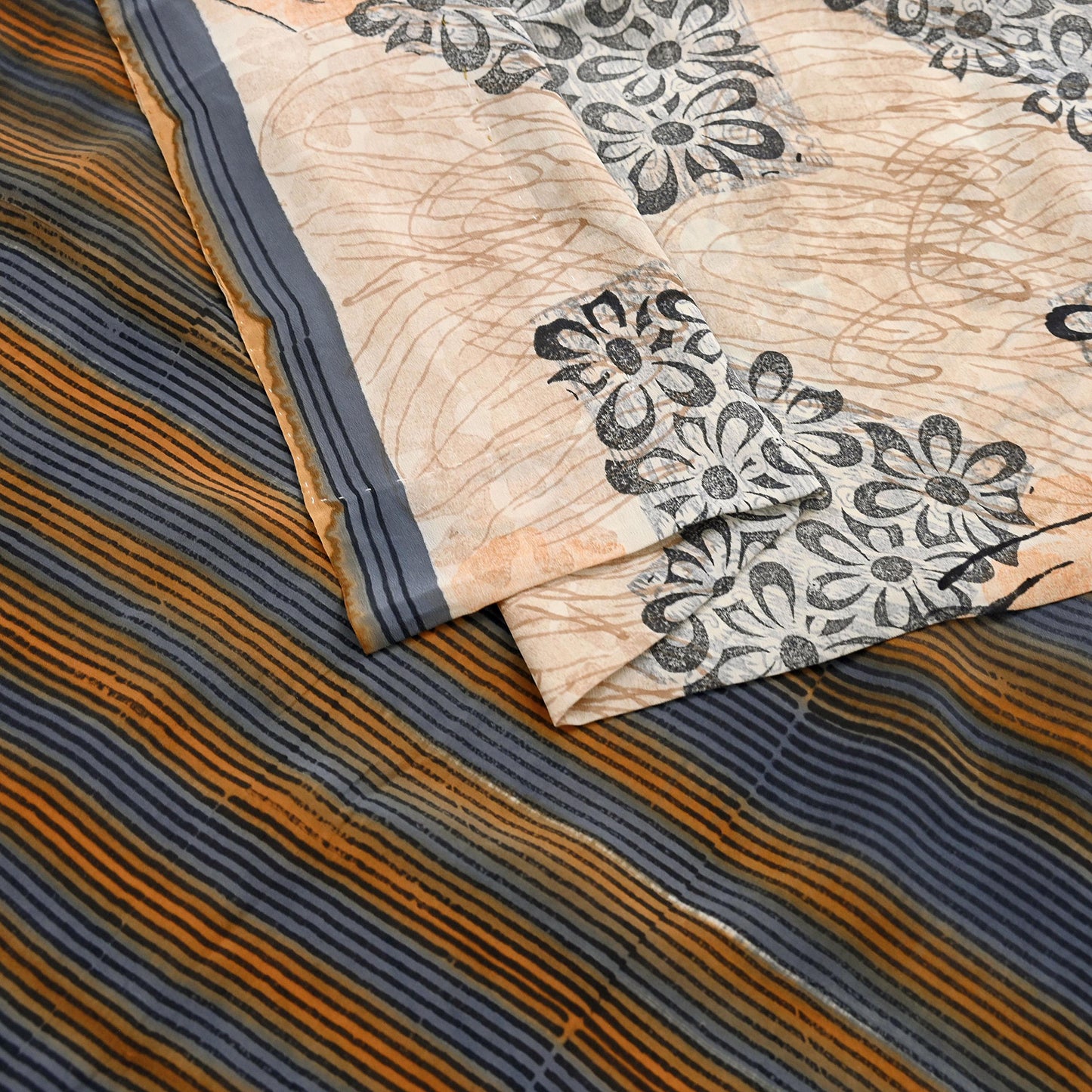 Indian Vintage Sari Multi Pure Crepe Silk Printed Saree 5yard Sewing Floral Soft Craft Fabric Wrap Crafting Quilting Upcycle