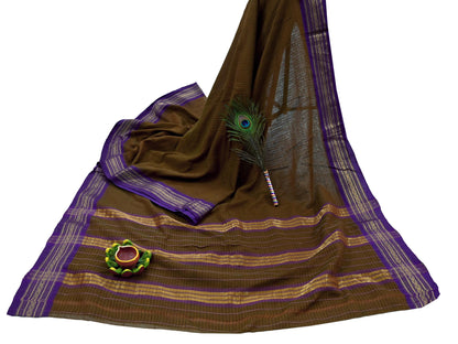 Indian Vintage Sari Green Pure Cotton Hand Woven Sarees 6yd Craft Fabric Ethnic Soft Sewing Zari Dress making Quitting Crafting Upcycle