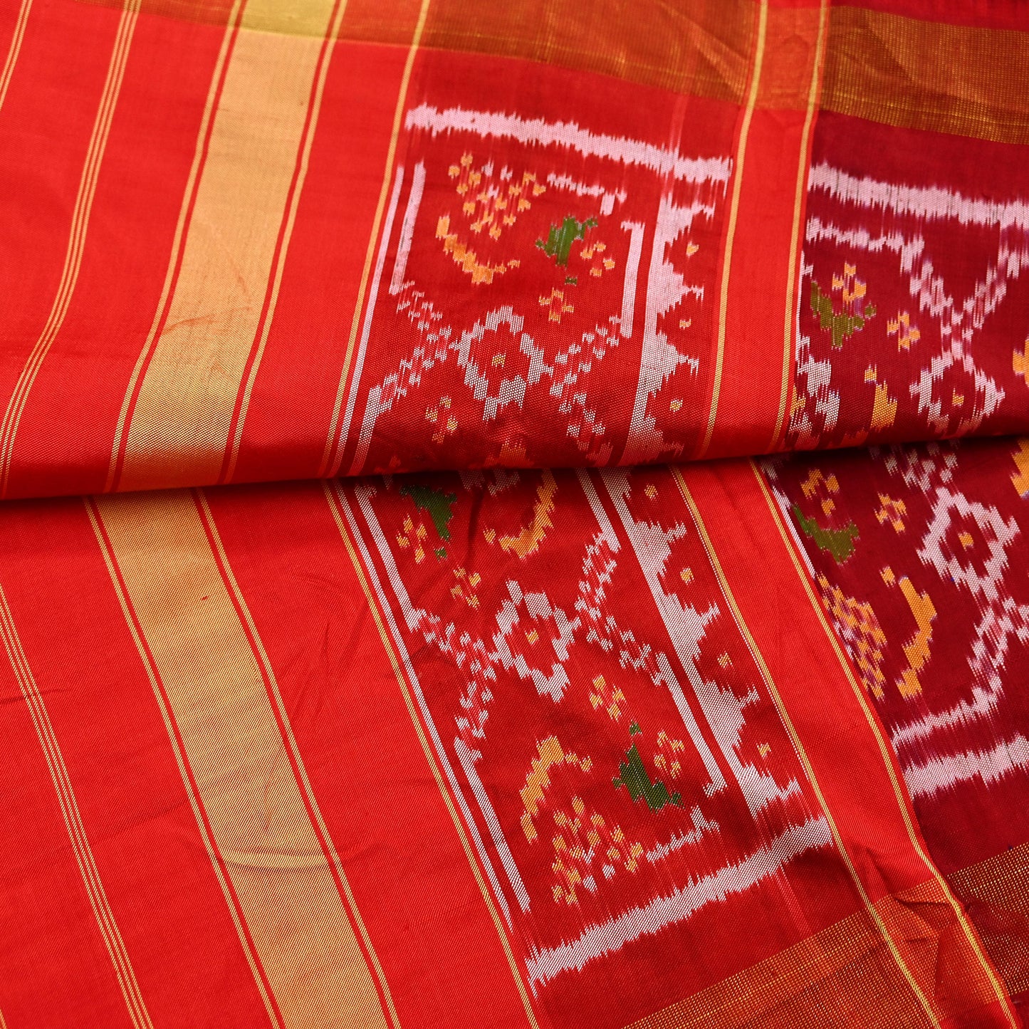 Indian Vintage Purple & red Dupatta Long Stole Hand woven Ikat Patola Hijab Pure Silk Scarves Veil Fringes