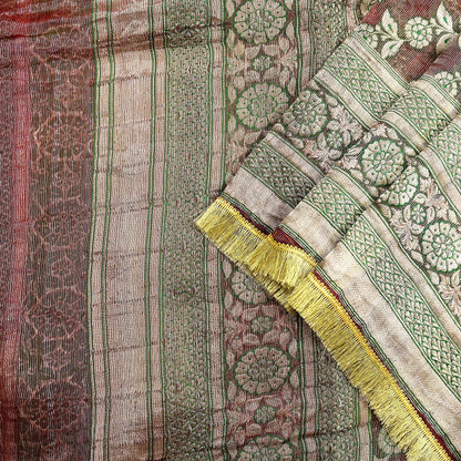 Indian Vintage Heavy Wedding Maroon Dupatta Pure Organza Silk Stole Hand woven Banarasi Scarves Zari Bridal Veil Wrap Hijab