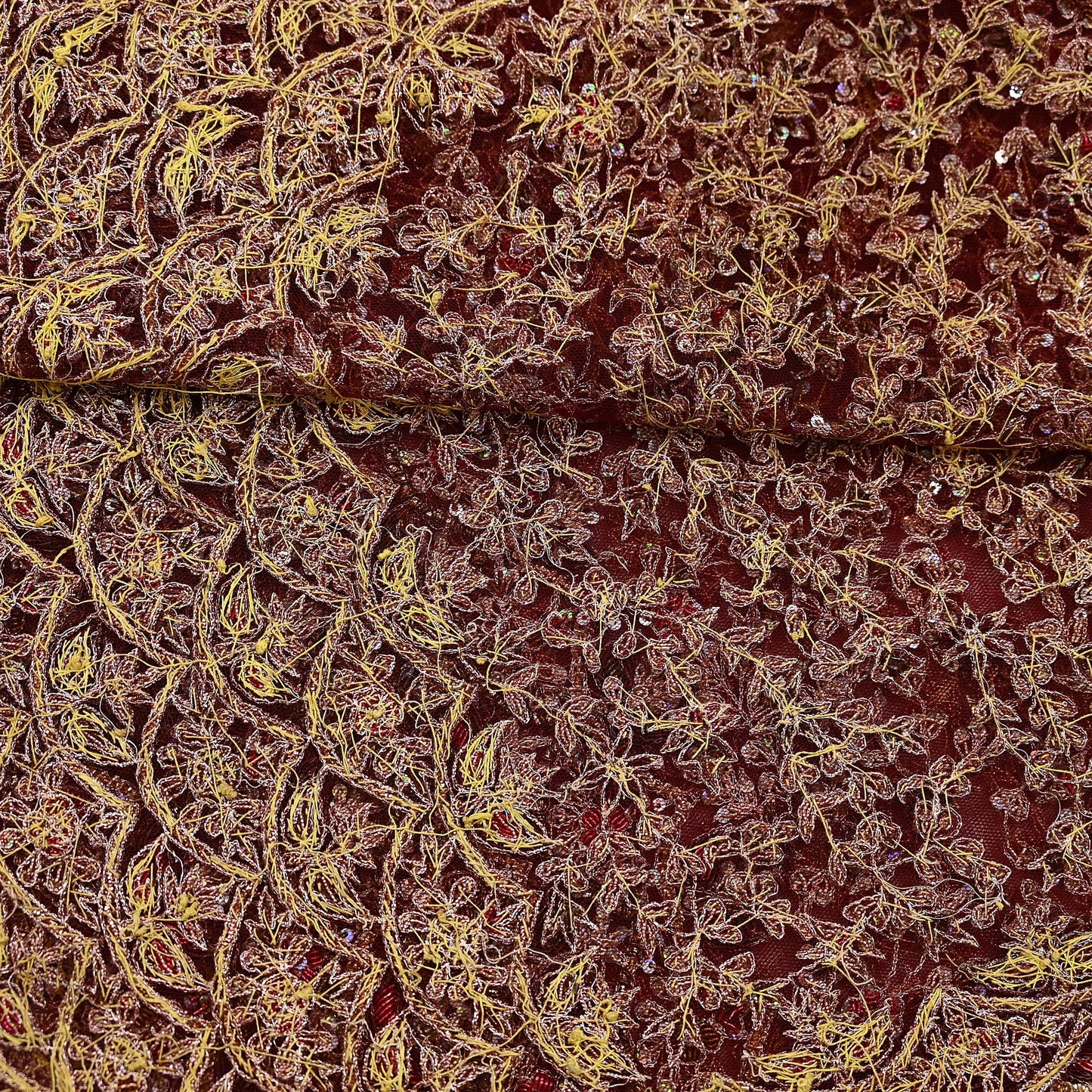 Indian Vintage Heavy Wedding Maroon Dupatta Net Mesh Long Stole Hand Embroidered Scarves Golden Zardozi Zari Sequins Dridal Veil Hijab