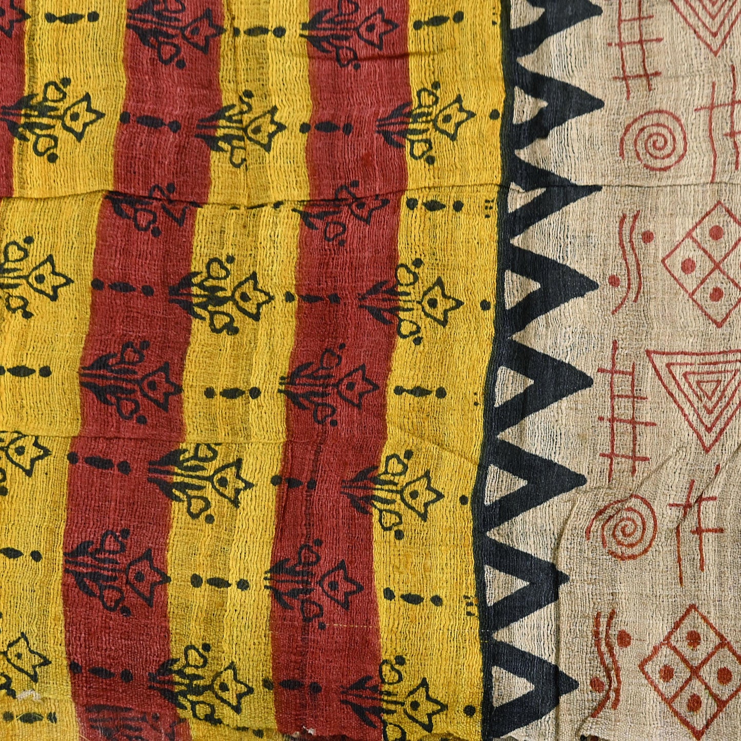 Indian Vintage Beige Dupatta Long Stole 100% Pure Khadi Silk Hand Woven/ Printed Scarves Veil Scarf Wrap Hippie Fringes