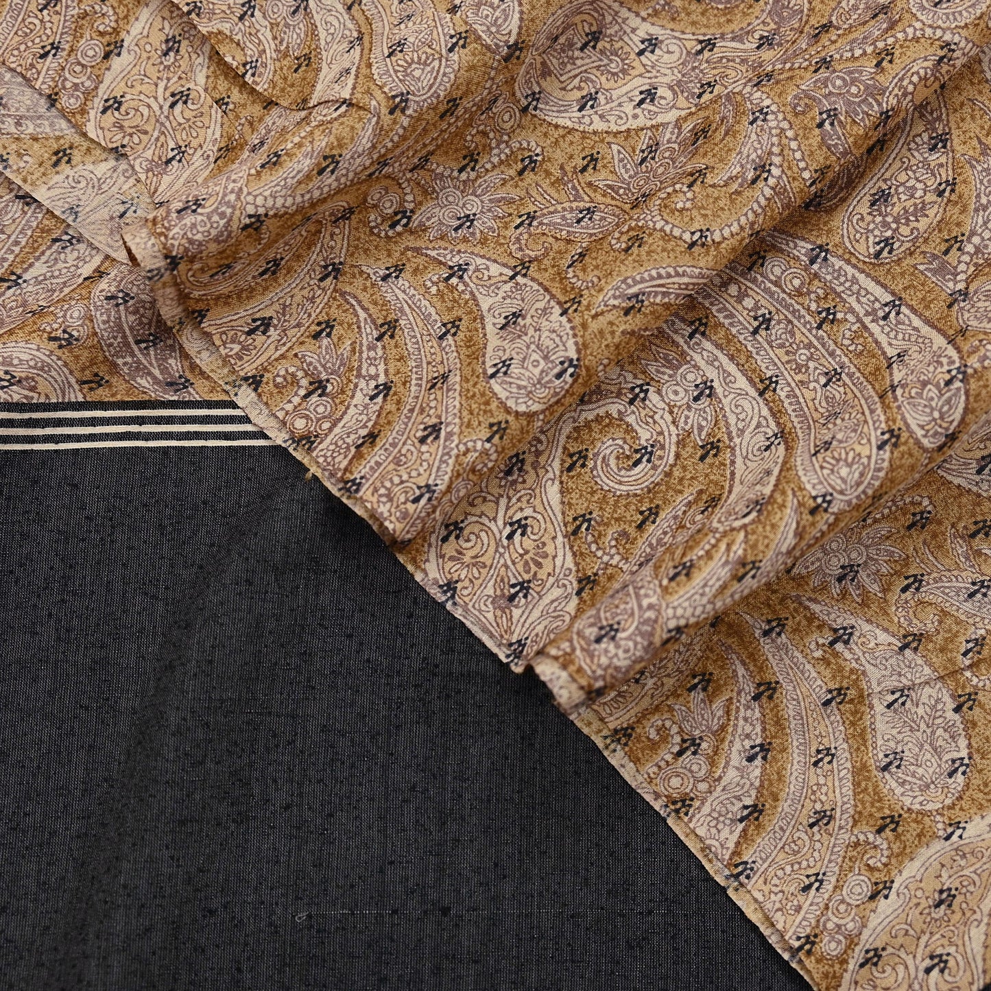 Indian Vintage Black & beige Dupatta Long Stole 100% Pure Khadi Silk Hand Woven/ Printed Scarves Veil Scarf Wrap Hippie