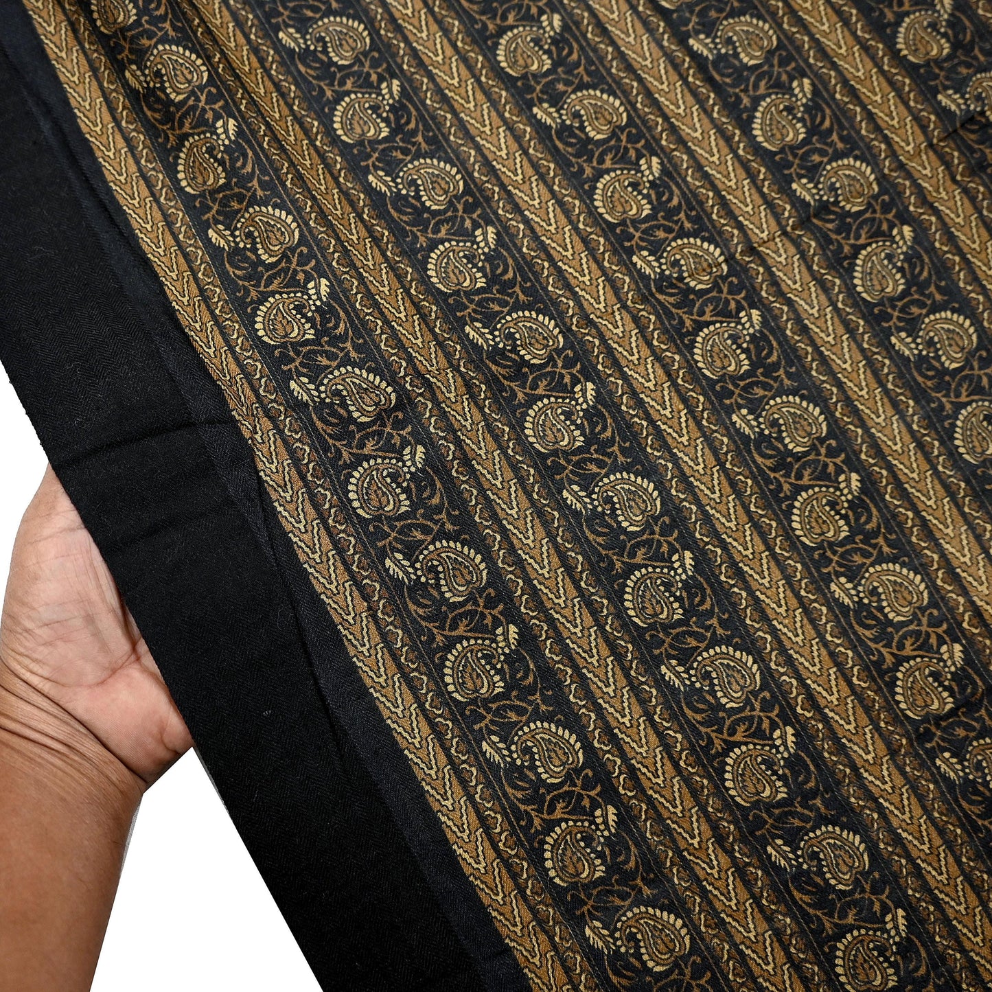 Vintage Long Stole Pure Woolen Scarf Printed Dupatta Infinity Scarves Sarong Wrap Veil Woman Hijab Shawl Craft Fabric