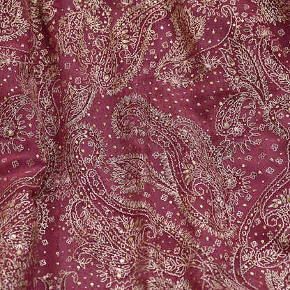 Indian Pre-owned Onion Pink Pure Georgette Silk Hand Embroidered Ritu Kumar Designer Lehenga 3pcs Set Ethnic Bollywood Party Wear