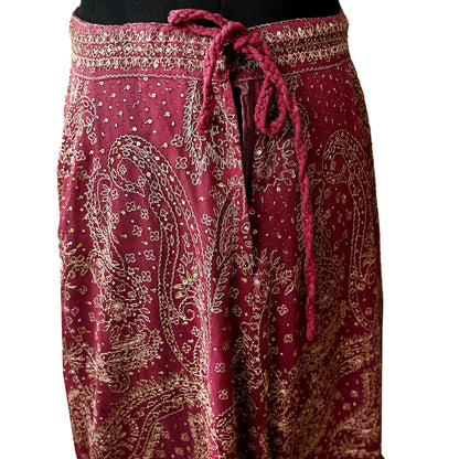 Indian Pre-owned Onion pink Pure Georgette Silk Hand Embroidered Ritu Kumar Designer Lehenga/Skirt Ethnic Bollywood Party Wear