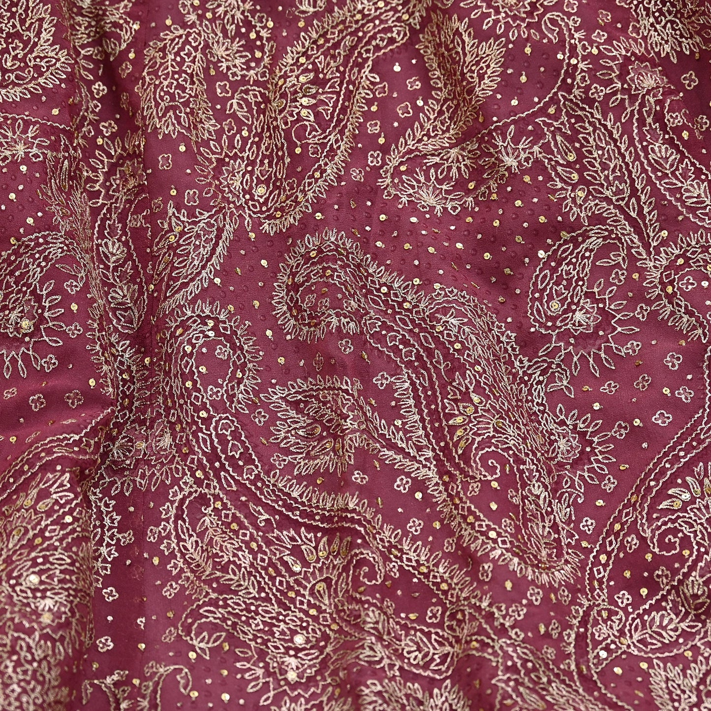 Indian Pre-owned Onion pink Pure Georgette Silk Hand Embroidered Ritu Kumar Designer Lehenga/Skirt Ethnic Bollywood Party Wear