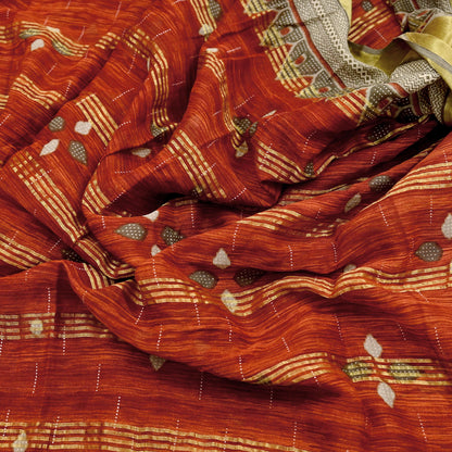 Indian Vintage Sari Printed Pure Cotton Saree Craft Fabric 5Yd Sewing Sarong Wrap Boho Floral Crafting Upcycle Quilting