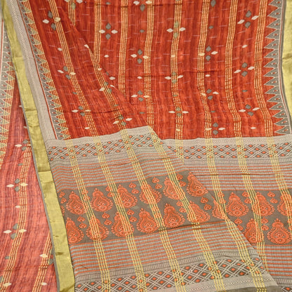 Indian Vintage Sari Printed Pure Cotton Saree Craft Fabric 5Yd Sewing Sarong Wrap Boho Floral Crafting Upcycle Quilting